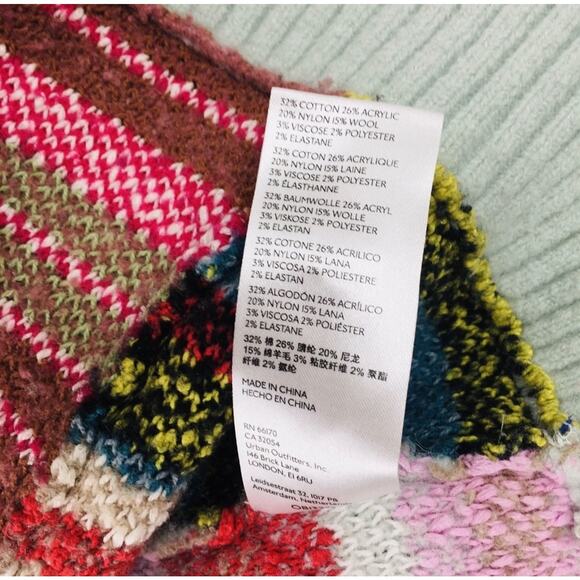 Anthropologie Pilcro Abstract Patchwork Open Cardigan Sweater XS/S Fair Isle - Picture 12 of 16